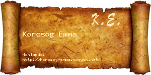 Korcsog Emma névjegykártya